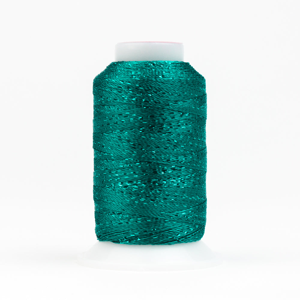 GM4141 - GlaMore‚Ñ¢ 12wt Rayon and Metallic Deep Peacock Blue Thread WonderFil Online UK