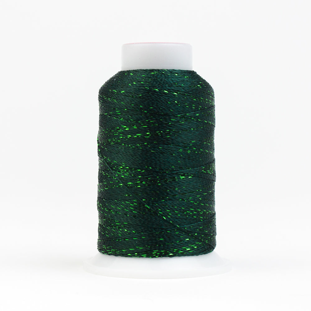 GM566 - GlaMore‚Ñ¢ 12wt Rayon and Metallic Forest Greenv Thread WonderFil Online UK