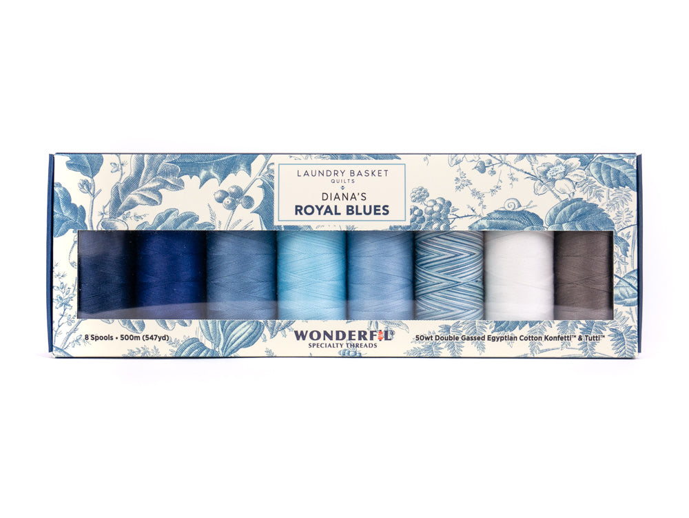 Diana’s Royal Blues by Edyta Sitar - Egyptian cotton Thread Pack WonderFil Online UK