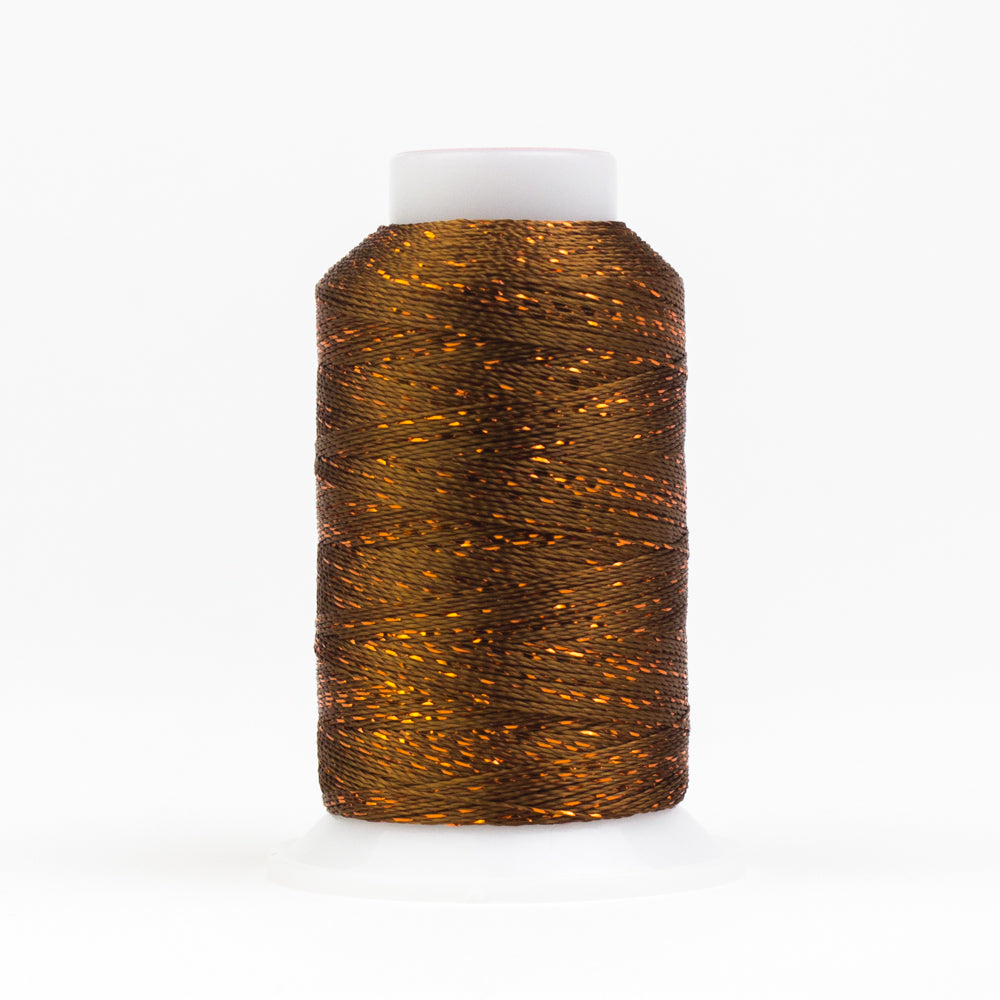 GM330 -  GlaMore‚Ñ¢ 12wt Rayon and Metallic Acorn Brown Thread WonderFil Online UK