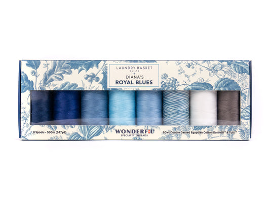 Diana‚Äôs Royal Blues by Edyta Sitar - Egyptian cotton Thread Pack WonderFil Online UK