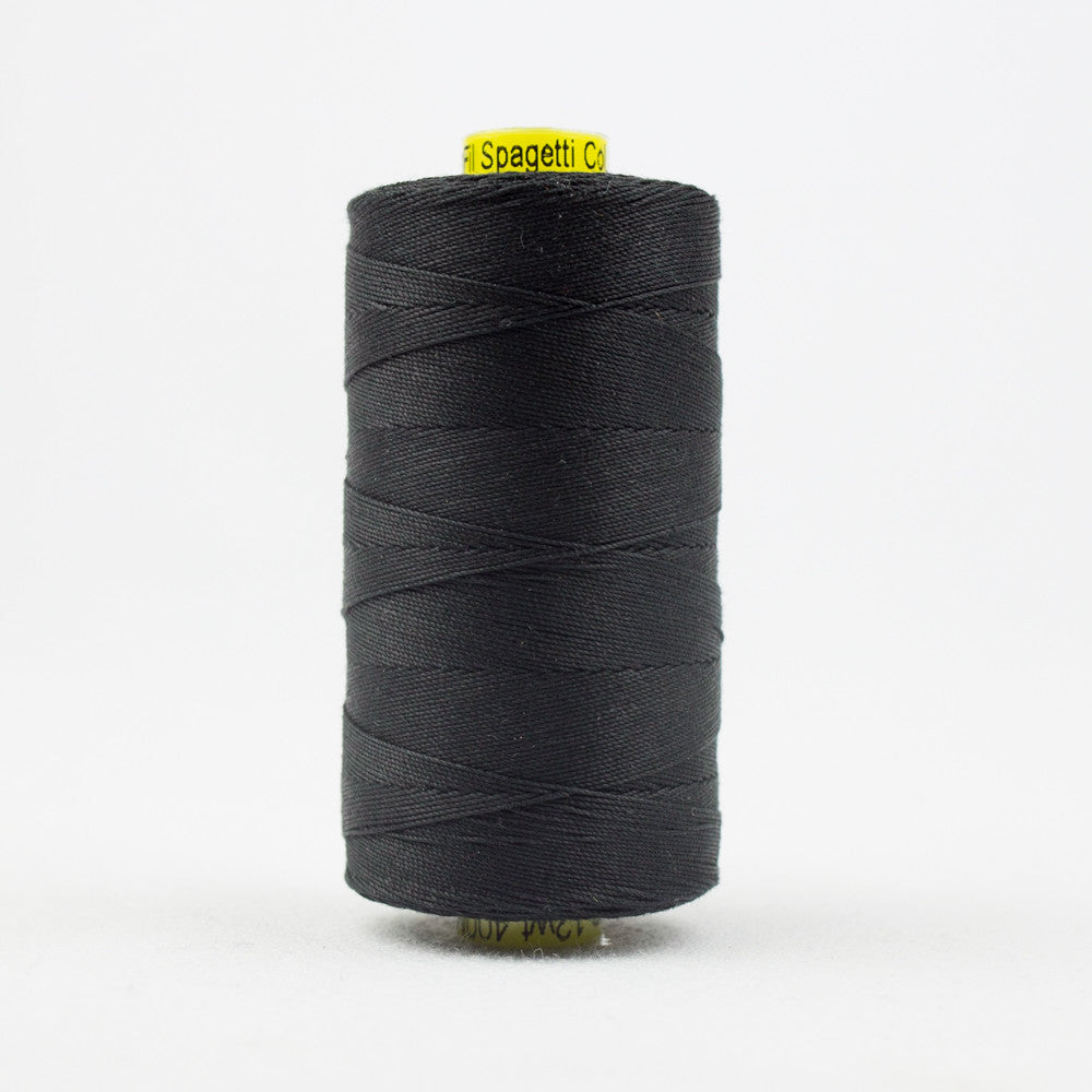 SP200 - Spagetti™ 12wt Egyptian Cotton Black Thread WonderFil